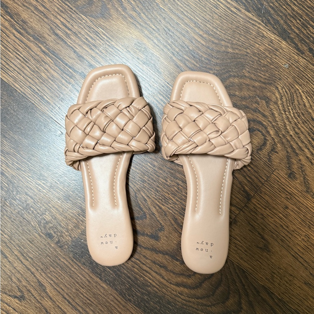 Women's Tan Slide Sandals - A New Day